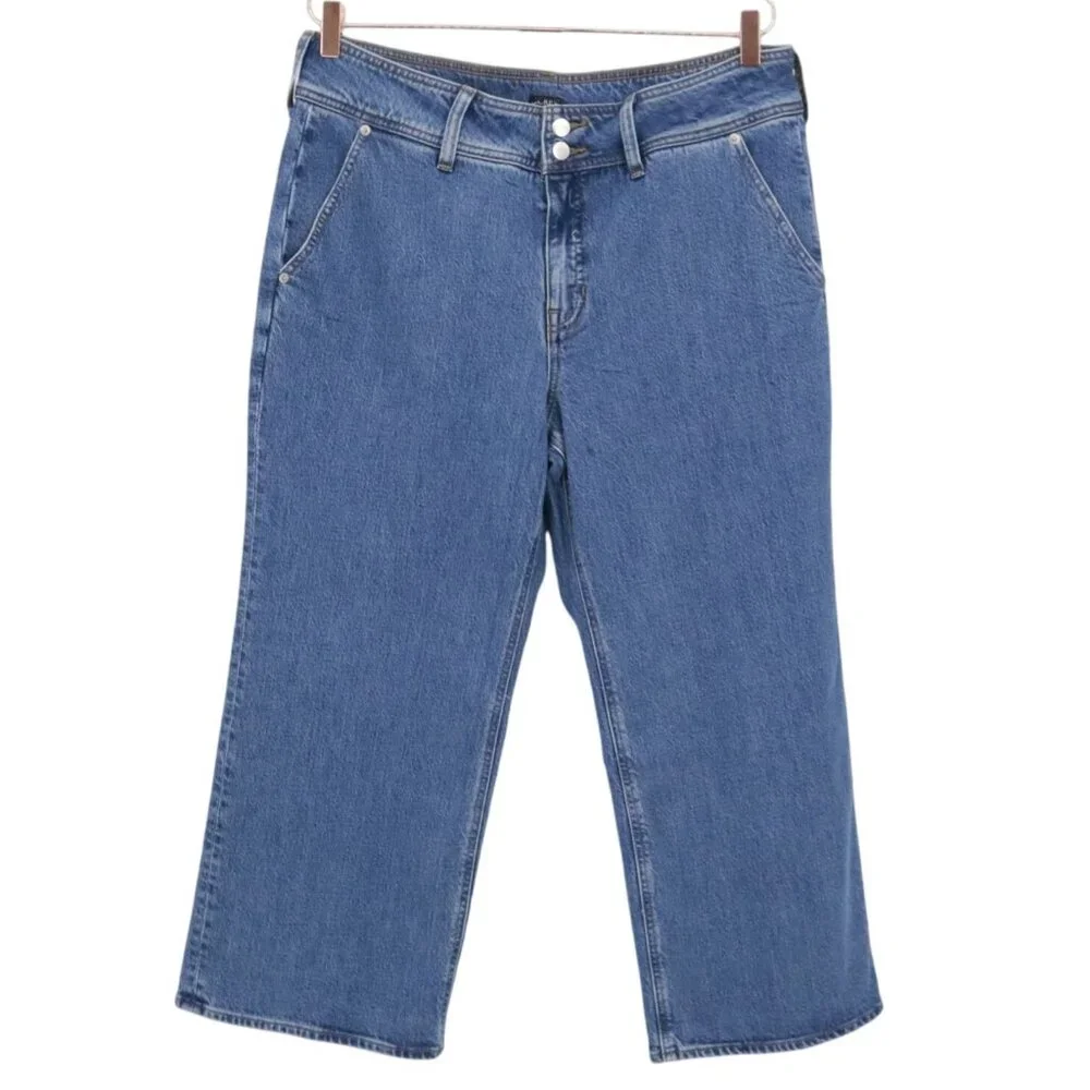 J. Crew Petite Slim-Wide Jean Womens 32P Blue Utilitarian‎ Preppy Collegiate NWT